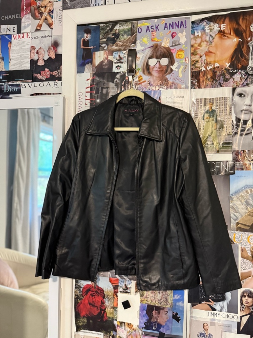 Classic Black Leather Jacket by M. Julian